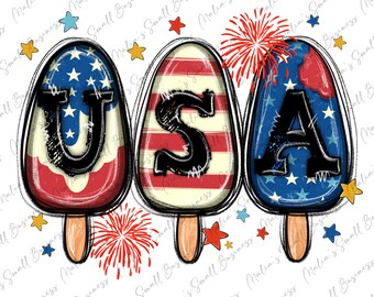 USA popsicles png sublimation design download, USA fireworks png, 4th of July png, USA design png, Independence Day png, sublimate download