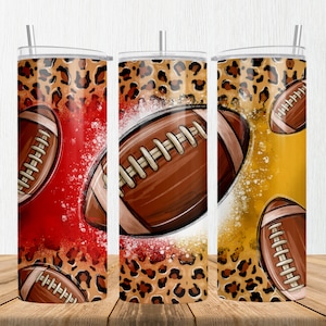 Team color red and gold Football 20 oz skinny tumbler png, American Football tumbler wrap png, Football 20 oz tumbler designs, png download