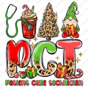 PCT Patient Care Technician Christmas png sublimation design download, Christmas png, Christmas Nurse png, Nurse png, designs download