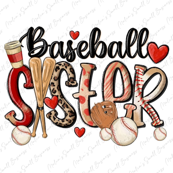 Baseball sister png sublimation design download, sport png, baseball game png, sport sister png, game day png, sublimate designs download