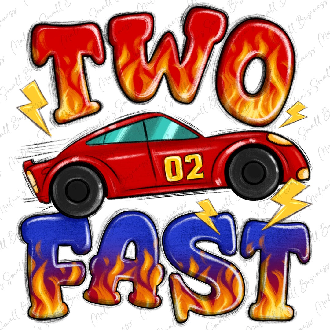 Two Fast Boys Birthday Racing Car Png Sublimation Design Download, Race ...