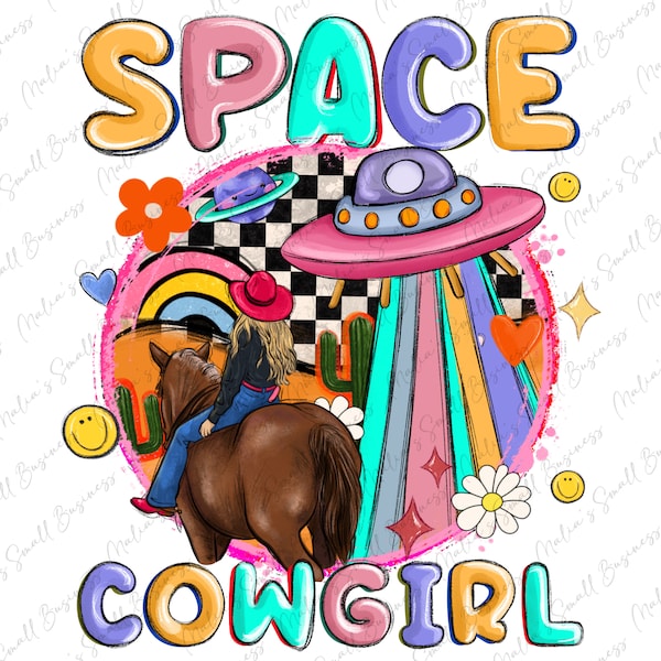 Space cowgirl png sublimation design download, cowgirl png, cowgirl design png, groovy png, sublimate designs download