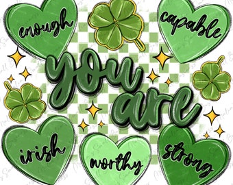 St. Patrick's Day positive affirmations png sublimation design download, Happy St. Patrick's Day png, Irish Day png, sublimate download
