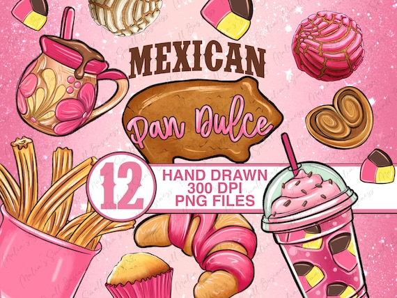Mexican pan dulce png sublimation design bundle, Mexican bakery png, Mexico png, Mexican dessert bundle png, sublimate designs download