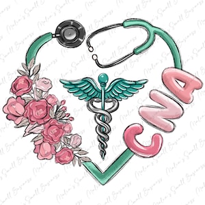 CNA heart png sublimate designs download, Certified Nursing Assistant png, Nurse png, Nursing png, CNA Nurse png, designs download