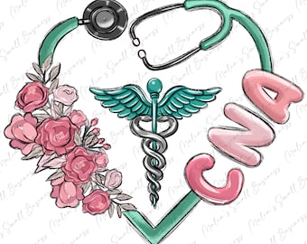 CNA heart png sublimate designs download, Certified Nursing Assistant png, Nurse png, Nursing png, CNA Nurse png, designs download