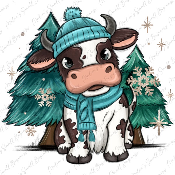 Winter i'm udderly freezing baby Cow png sublimation design download, Winter vibes png, hello Winter png, cute cow png, sublimate download