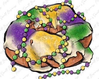 Mardi Gras king cake png sublimation design download, Mardi Gras png, Mardi Gras Carnaval png, Happy Mardi Gras png, designs download