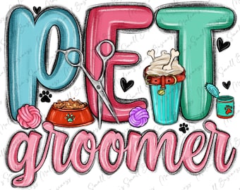 Pet groomer png sublimation design download, shop groomer png, pet groomer design png, pet grooming shop png, sublimate designs download
