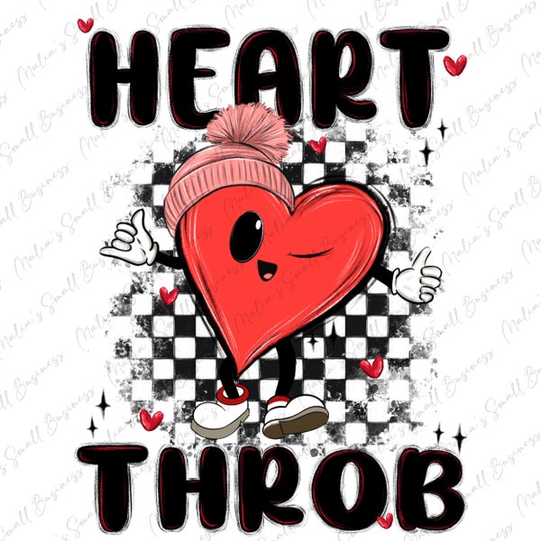 Heart throb png sublimation design download, Happy Valentine's png, 14th February png, funny Valentines png, sublimate designs download