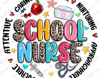 School Nurse png sublimation design download, Nurse png, Nursing png, Nurse love png, back to school png, sublimate designs download