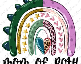 Mom of both png sublimation design download, Mother's Day png, Mom png, Mom love png, sublimate designs download