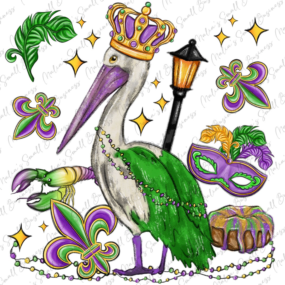 pelican mardi gras beads