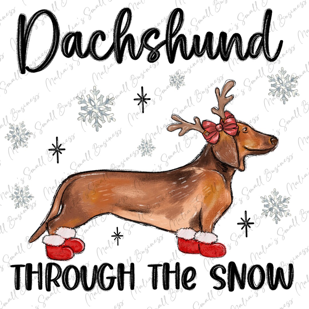 Dachshund Throught the Snow Png Sublimation Design Download, Christmas ...