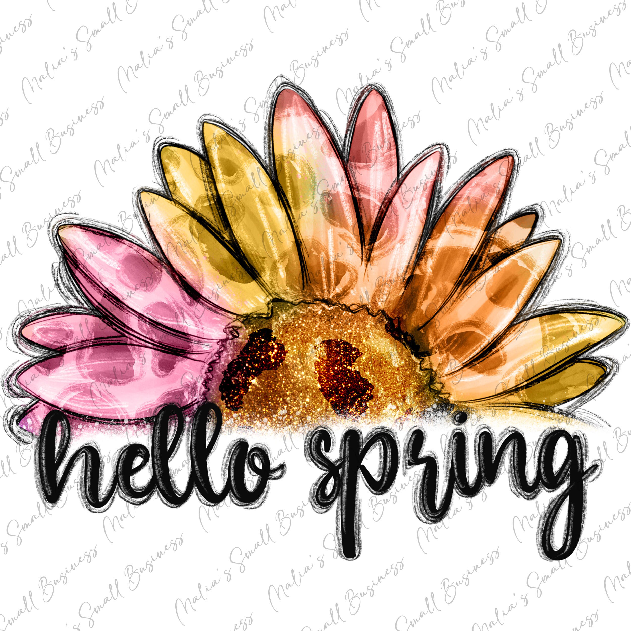 Hello Spring Png Sublimation Design Download, Easter Day Png, Sunflower ...