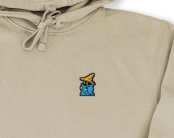 Black Mage Pixel Art Hoodie - Pixel Art, Retro Gaming Fashion, Gamer Gift, Final Fantasy-Themed Apparel, Unisex Ultra Soft Cozy Hoodie