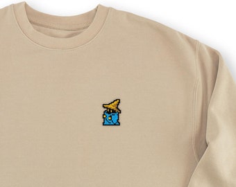 Black Mage Pixel Art Sweatshirt - Pixel Art, Retro Gaming Fashion, Gamer Gift, Final Fantasy-Themed Apparel, Unisex Ultra Soft Cozy Sweater