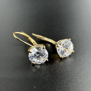 4CT Moissanite Leverback Earrings, Sterling Silver Dangle Earrings