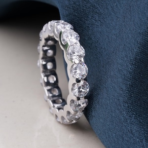 Moissanite Band Ring Diamond Wedding Band, Marquise Ring, Women Gold Ring, Stacking Ring, Sterling Silver Ring, Promise Ring, Diamond Ring