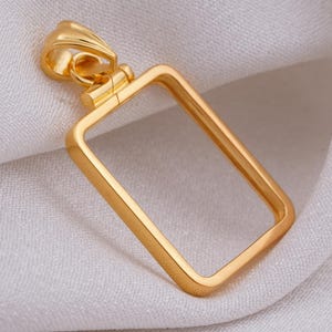 Swiss Pamp Suisse Bar Pendant: 14K Gold & Sterling Silver Frame