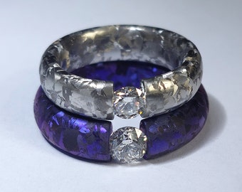 1,00 ct Diamond H/si, Crystallized Titanium Ring in numerous color. Also diamonds of different sizes available, custom made