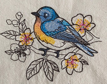 Birds and Vegetables Days of the Week Embroidered Flour Sack Towels