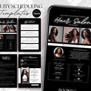Hair Stylist Acuity Scheduling Template, Hair Custom Website, Hairstylist branding, Booking Site Nailtech, Lashtech, Braider, Canva Template