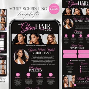 Hair Acuity Scheduling Template Hair Stylist Website Acuity Booking Site Hair Stylist Branding Nail tech Lash tech Braider Canva Template