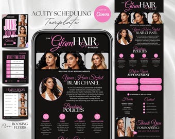 Hair Acuity Scheduling Template Hair Stylist Website Acuity Booking Site Hair Stylist Branding Nail tech Lash tech Braider Canva Template