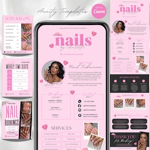 Nail Tech Acuity Scheduling Template Nail Website Nail Tech Acuity Booking Site Template Nails Acuity Nail Salon Scheduling Page Canva DIY