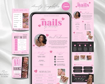 Nail Tech Acuity Scheduling Template Nail Website Nail Tech Acuity Booking Site Template Nails Acuity Nail Salon Scheduling Page Canva DIY