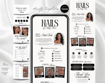 Nail Tech Acuity Scheduling Template Nail Website Nail Tech Acuity Booking Site Template Nails Acuity Nail Salon Scheduling Page Canva DIY