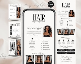 Hair Acuity Scheduling Template Hair Stylist Website Acuity Hair Booking Site, Hair stylist, Nail tech, Lash tech, Braider, Canva Template