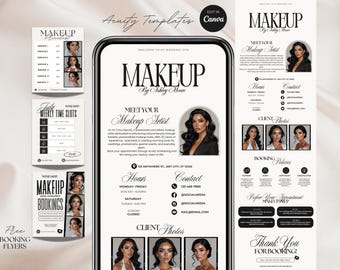 Make Up Acuity Scheduling Template MUA Website Luxus Buchungsseite Makeup Canva Templates
