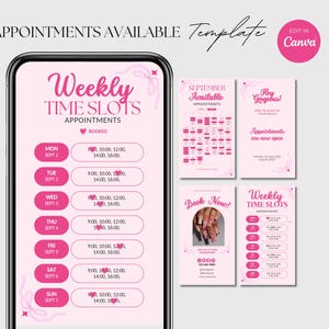 Weekly Available Appointments Template Nail Instagram Story Weekly Schedule Nail Booking Calendar Monthly Availability Calendar Template