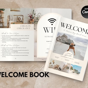 Airbnb Welcome Book Template, Modern Beach Host Manual, Airbnb Digital House Guidebook, VRBO Guest Book, Vacation Rental, Canva Template