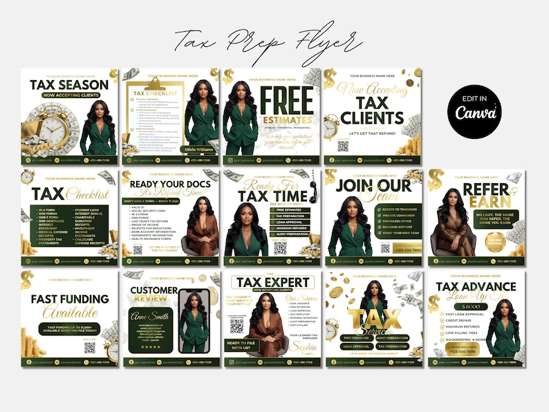 Fully Editable Tax Prep Service Flyers 2026 Tax Season Flyers ...