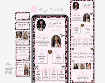 Hair Stylist Acuity Scheduling Template Hair  Website Cream Booking Site Hairstylist Modern Acuity Minimalist  Canva Templates