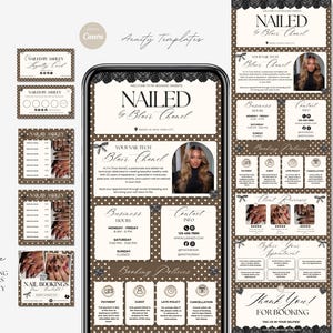 Nail Tech Acuity schemaläggningsmall Nagelwebbplats Nail Tech Acuity bokningssajt Mall för Nails Acuity Nagelsalongs schemaläggningssida Canva DIY