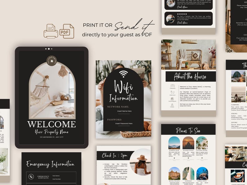 Airbnb Welcome Book Template, Modern Beach House Canva Host Manual ...
