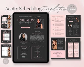 Hair Stylist Acuity Scheduling Template, Booking Site Minimalist, Hairstylist , Nailtech, Lashtech, Braider, Makeup Scheduling Website Canva