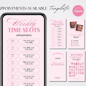 Weekly Available Appointments Template Nail Instagram Story Weekly Schedule Nail Booking Calendar Monthly Availability Calendar Template