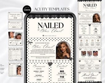 Nail Tech Acuity Scheduling Template Nail Website Nail Tech Acuity Booking Site Template Nails Acuity Nail Salon Cream Scheduling Page Canva