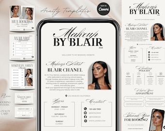 Make Up Acuity Scheduling Template MUA Website Luxus Buchungsseite Makeup Canva Templates