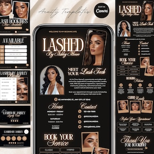 Lash Acuity Scheduling Template, Pink Lash Custom Website, Barbie Booking Site, Hair stylist, Nail tech, Lash tech, Braider, Canva Template