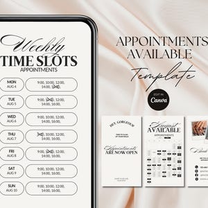 Weekly Available Appointments Template Nail Instagram Story Weekly Schedule Nail Booking Calendar Monthly Availability Calendar Template