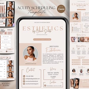 Editable Esthetician Acuity Scheduling Template for Online Bookings, Boho Custom Website, Booking Site Canva Templates for Lash Nail Tech