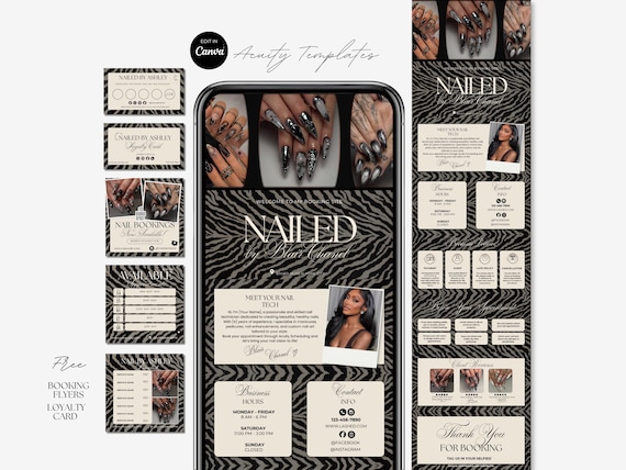 Nail Tech Acuity Scheduling Template Nail Website Nail Tech Acuity Booking Site Template Nails Acuity Nail Salon Nail Scheduling Page Canva