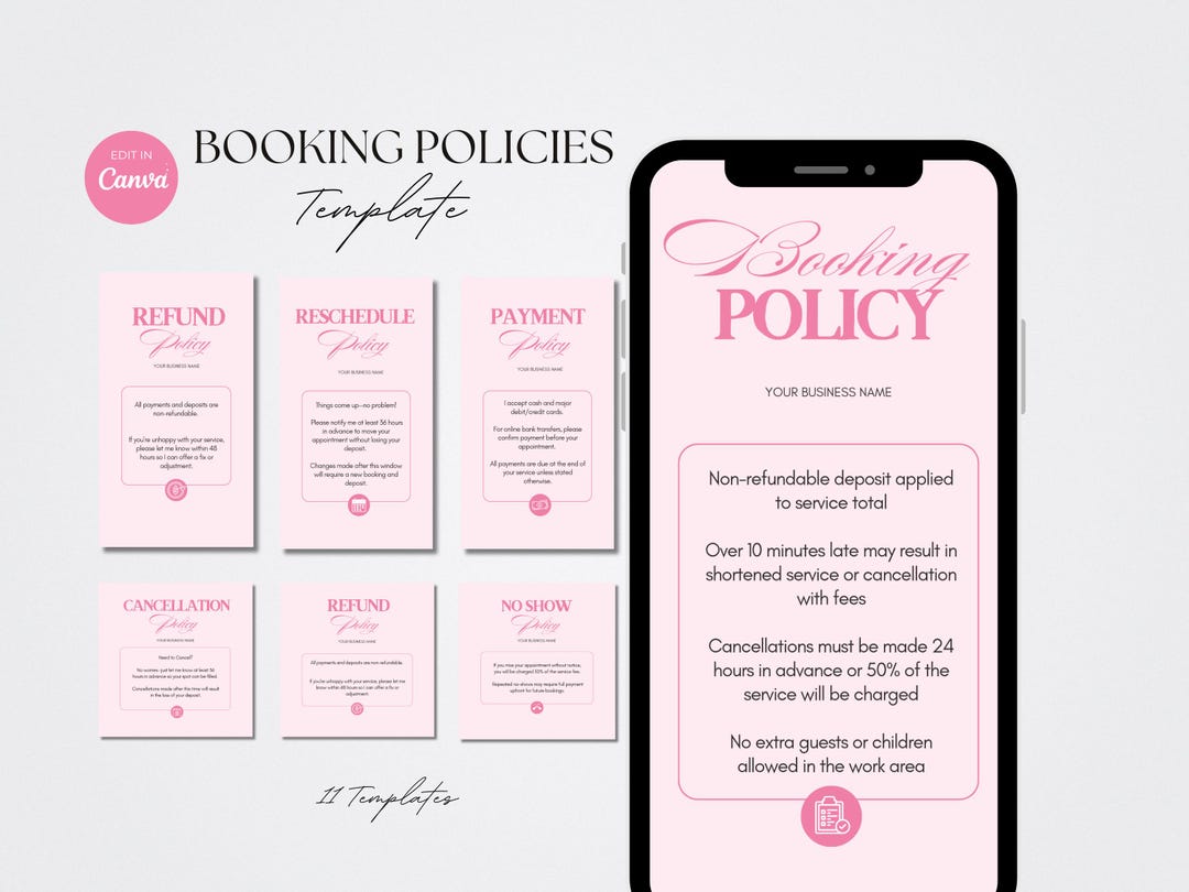 Booking Policy Template Nail Tech Instagram Story Post Lash Hair Nail ...