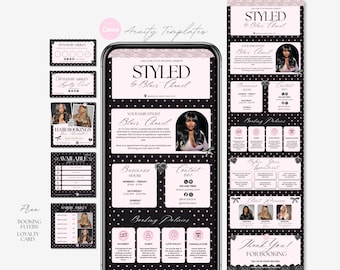 Plantilla de programación de citas para estilistas de cabello Acuity Sitio web de peluquería Sitio de reservas rosa Estilista moderno Acuity Hair Plantillas minimalistas de Canva